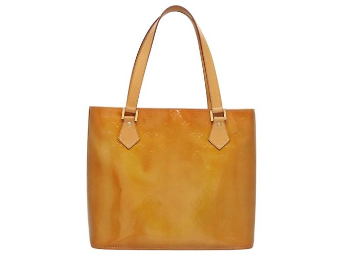 LOUIS VUITTON Monogram Vernis Bolsa de Mano Houston Amarillo M91121 LV Auth BA914 - vista 2