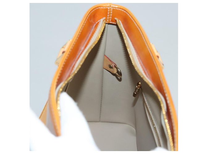 LOUIS VUITTON Monogram Vernis Bolsa de Mano Houston Amarillo M91121 LV Auth BA914 - vista 21
