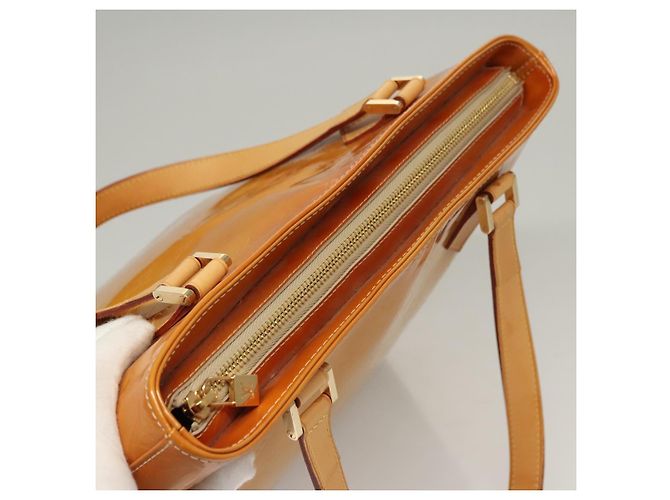 LOUIS VUITTON Monogram Vernis Bolsa de Mano Houston Amarillo M91121 LV Auth BA914 - vista 6
