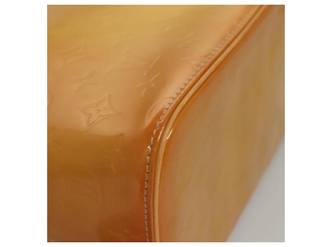 LOUIS VUITTON Monogram Vernis Bolsa de Mano Houston Amarillo M91121 LV Auth BA914 - vista 9