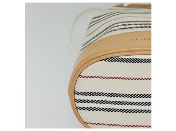 Borsa a Spalla Burberry in Tela e Pelle Bianca Auth bs23926 Bianco - vista 14