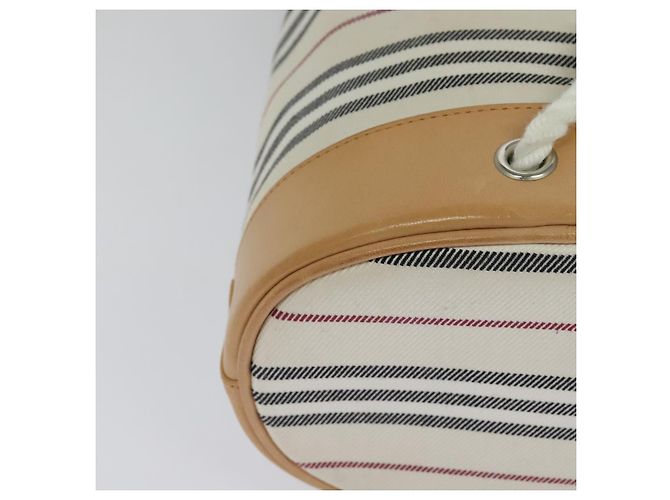 Borsa a Spalla Burberry in Tela e Pelle Bianca Auth bs23926 Bianco - vista 15