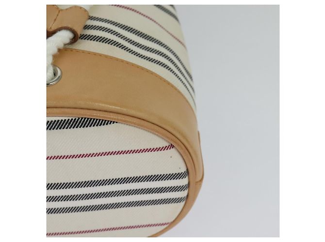 Borsa a Spalla Burberry in Tela e Pelle Bianca Auth bs23926 Bianco - vista 16