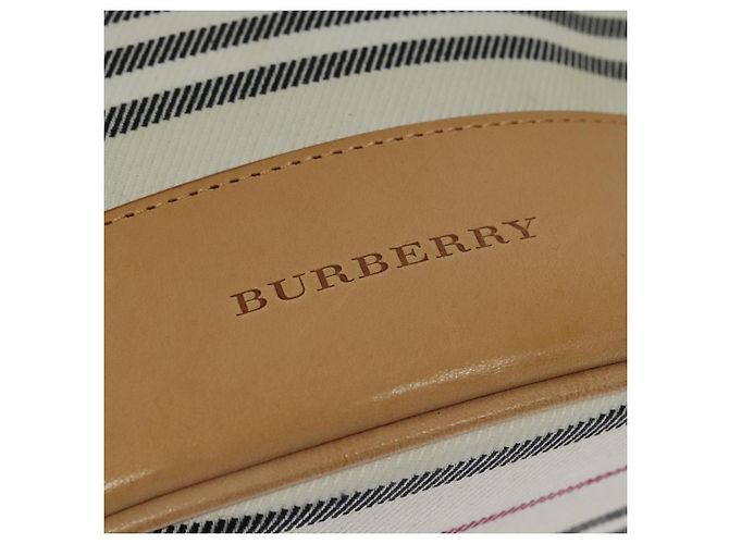 Borsa a Spalla Burberry in Tela e Pelle Bianca Auth bs23926 Bianco - vista 17