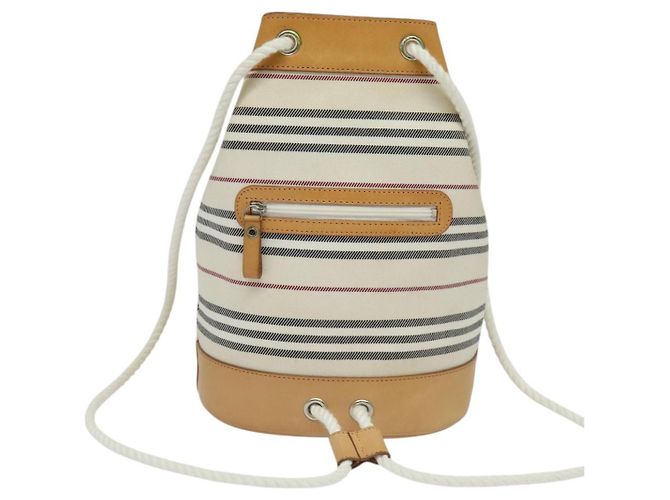 Borsa a Spalla Burberry in Tela e Pelle Bianca Auth bs23926 Bianco - vista 2
