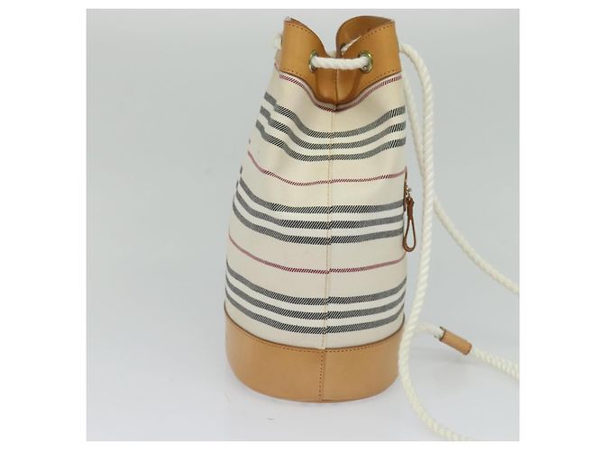 Borsa a Spalla Burberry in Tela e Pelle Bianca Auth bs23926 Bianco - vista 3