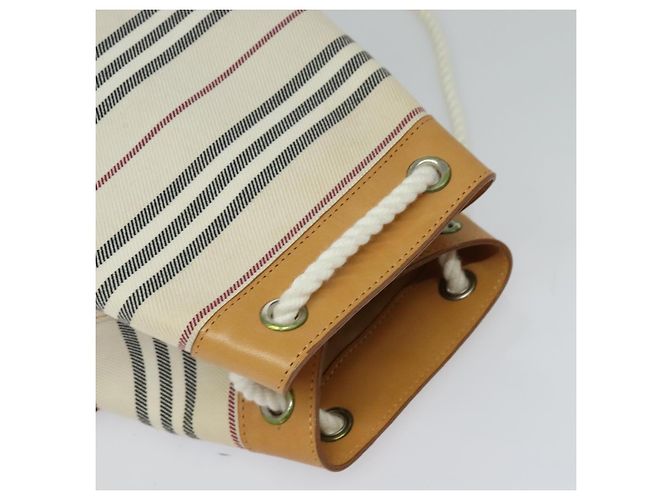 Borsa a Spalla Burberry in Tela e Pelle Bianca Auth bs23926 Bianco - vista 6