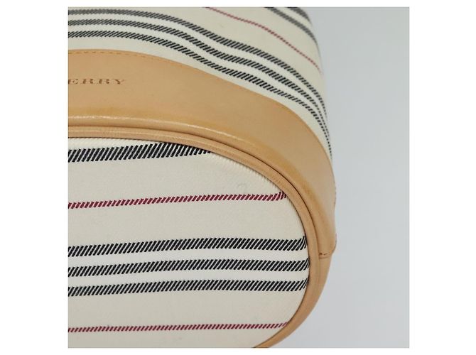 Borsa a Spalla Burberry in Tela e Pelle Bianca Auth bs23926 Bianco - vista 9