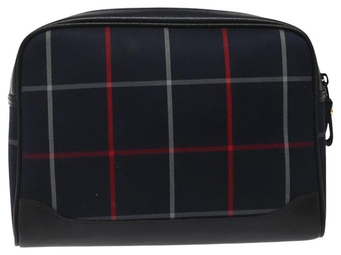 Autre Marque Borsa clutch in tela Nova Check di Burberrys, blu navy, autentica, EC973 - vista 2