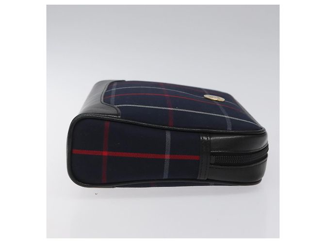 Autre Marque Borsa clutch in tela Nova Check di Burberrys, blu navy, autentica, EC973 - vista 3