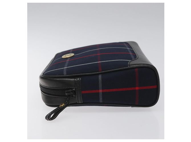Autre Marque Borsa clutch in tela Nova Check di Burberrys, blu navy, autentica, EC973 - vista 4