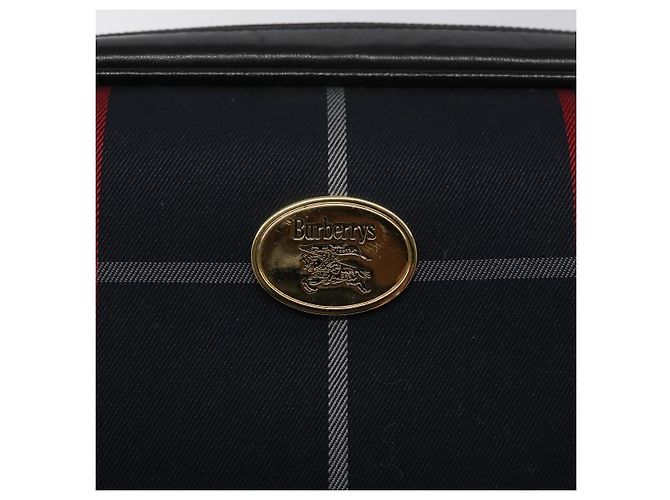 Autre Marque Borsa clutch in tela Nova Check di Burberrys, blu navy, autentica, EC973 - vista 8