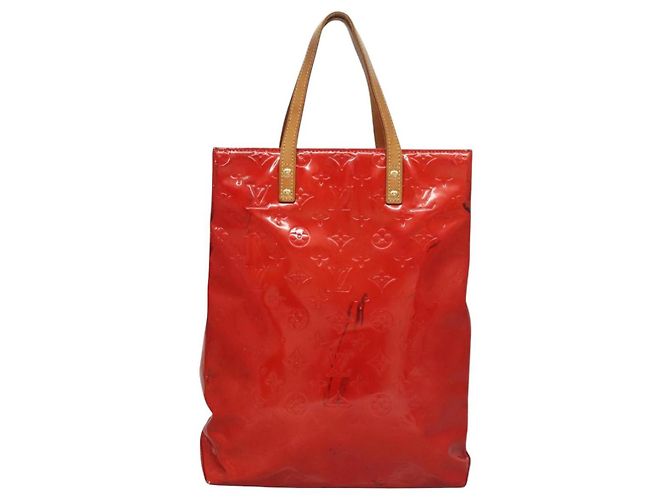LOUIS VUITTON Monogram Vernis Reade MM Bolsa de Mano Roja M91086 LV Auth bs23730 - vista 13