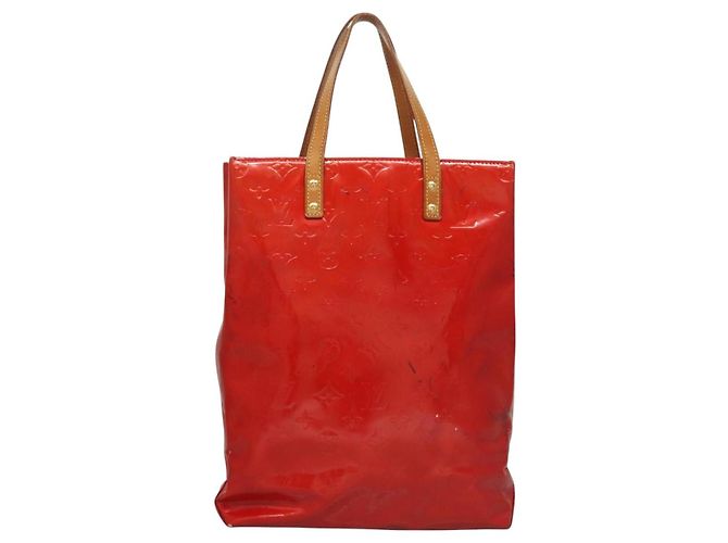 LOUIS VUITTON Monogram Vernis Reade MM Bolsa de Mano Roja M91086 LV Auth bs23730 - vista 2