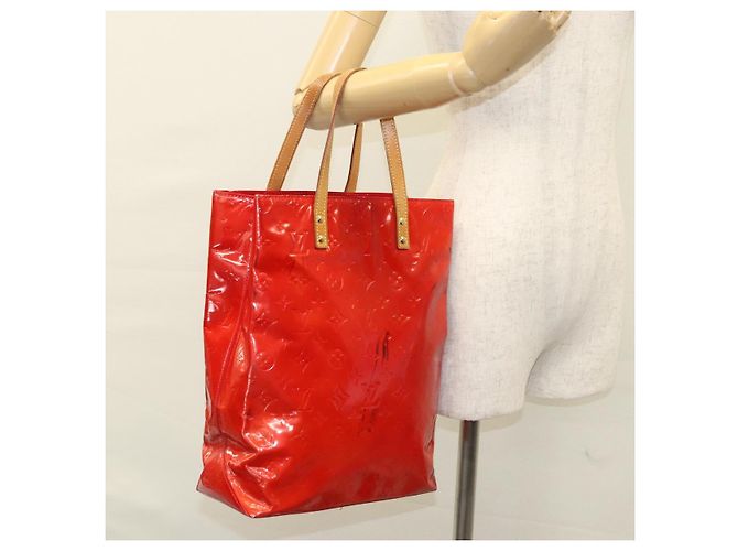 LOUIS VUITTON Monogram Vernis Reade MM Bolsa de Mano Roja M91086 LV Auth bs23730 - vista 24