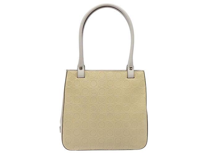 Borsa a spalla in pelle beige Salvatore Ferragamo Auth ac3690 - vista 13