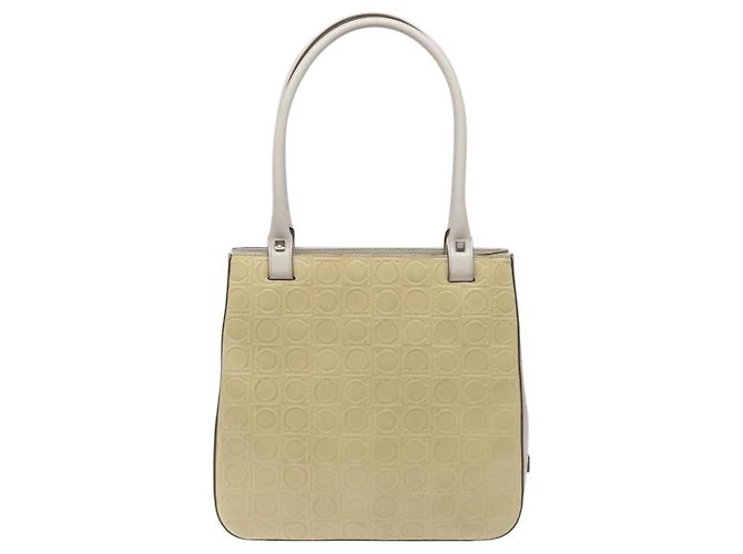 Borsa a spalla in pelle beige Salvatore Ferragamo Auth ac3690 - vista 2
