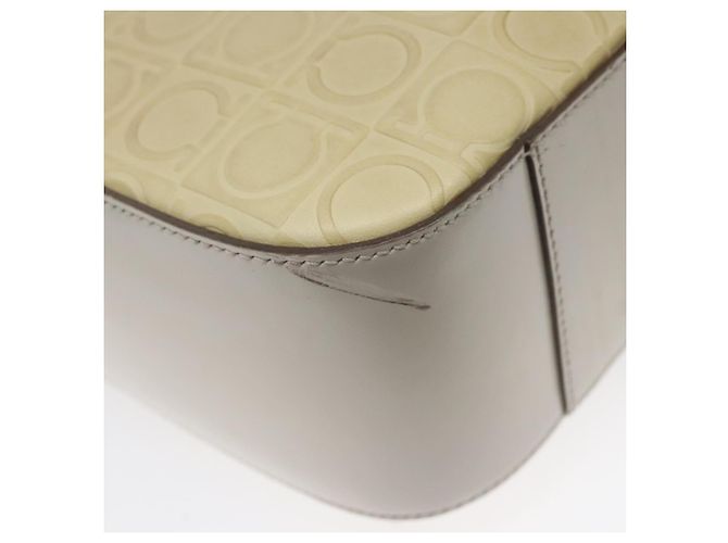 Borsa a spalla in pelle beige Salvatore Ferragamo Auth ac3690 - vista 9