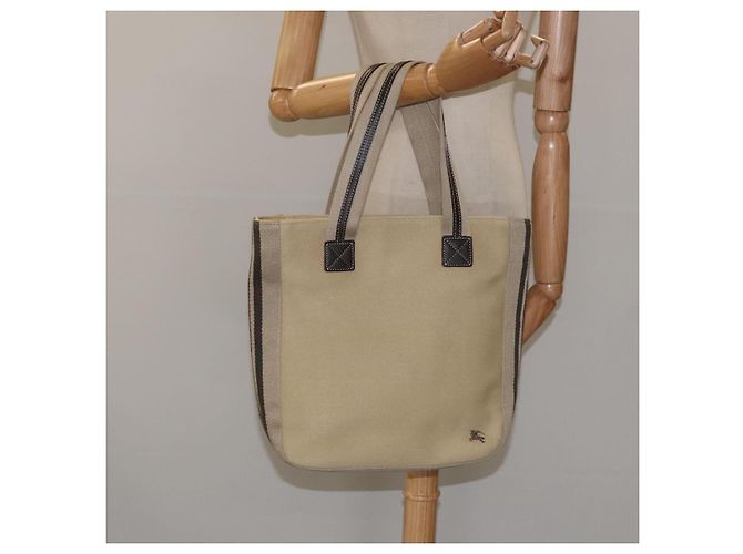 BURBERRY Tote Bag Canvas Beige Auth ti2950 - view 22