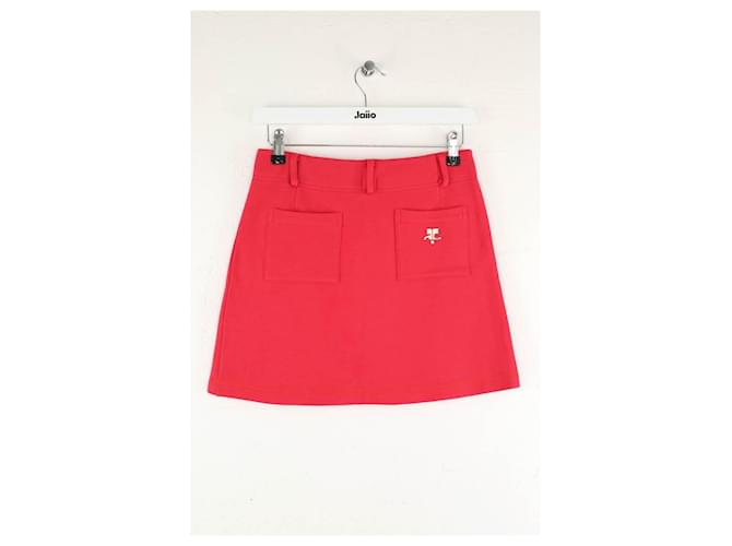 Courreges Mini falda de algodón roja - vista 3