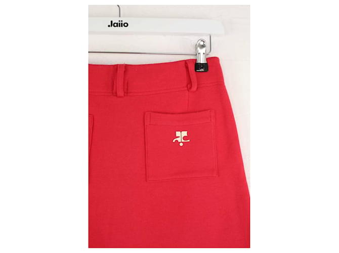 Courreges Mini falda de algodón roja - vista 4