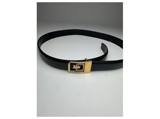 Céline Cinturón de cuero negro Celine Triomphe - vista 2