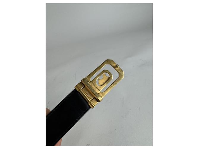 Céline Celine Triomphe schwarze Leder-Gürtel - Ansicht 4