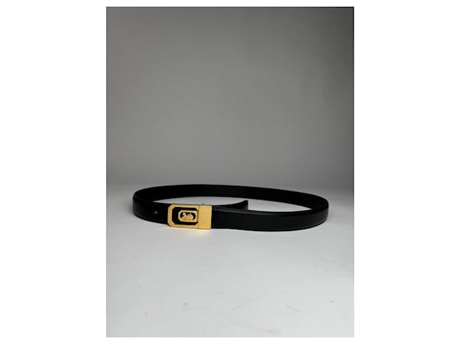 Céline Celine Triomphe schwarze Leder-Gürtel - Ansicht 5