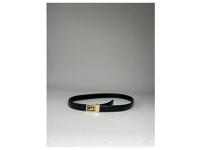 Céline Cinturón de cuero negro Celine Triomphe - vista 5