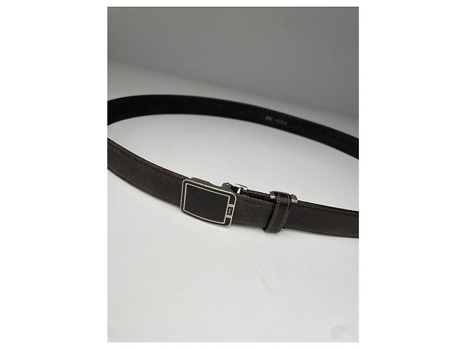 Cinturón de cuero marrón Yves Saint Laurent Castaño - vista 2