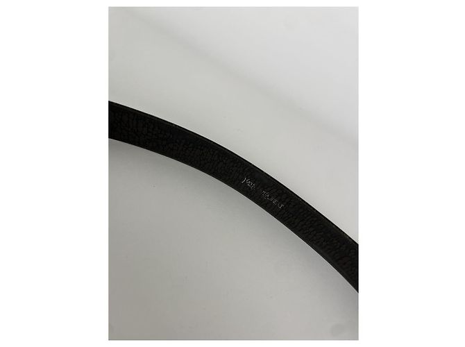 Cinturón de cuero marrón Yves Saint Laurent Castaño - vista 3