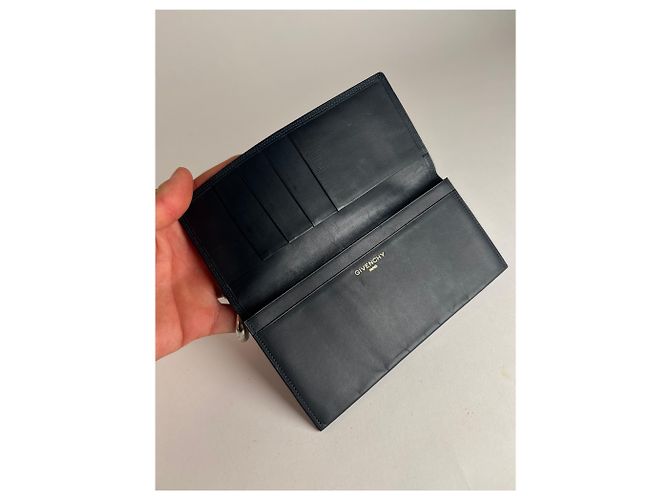 Vintage Givenchy Leather ID Holder Marine Navy blue - view 7