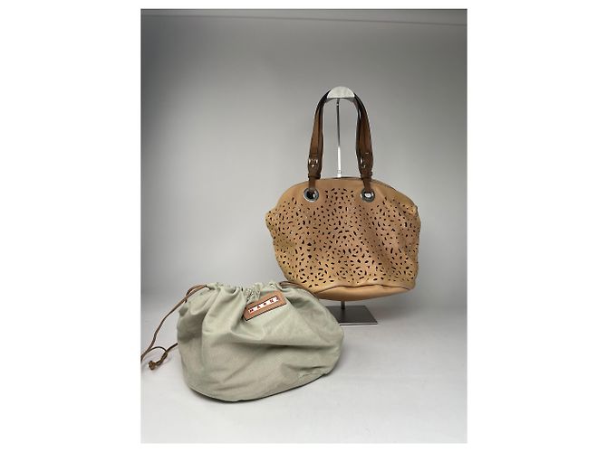 Sac à main en cuir vintage Marni marron - Ansicht 4