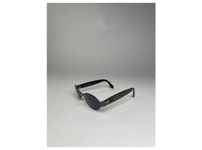 Occhiali da sole vintage Fendi Roma neri / verdi - vista 5