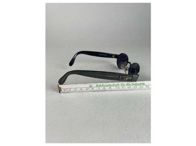 Occhiali da sole vintage Fendi Roma neri / verdi - vista 6