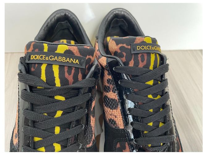 Baskets Dolce & Gabbana Daim Marron Noir - vue 4