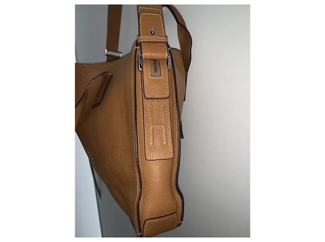 Borsa Tote Hermès Marrone Oro Pelle D'oro - vista 10