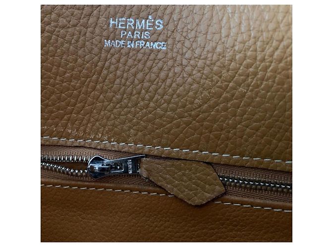 Borsa Tote Hermès Marrone Oro Pelle D'oro - vista 3