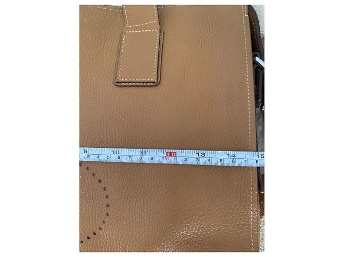 Borsa Tote Hermès Marrone Oro Pelle D'oro - vista 7
