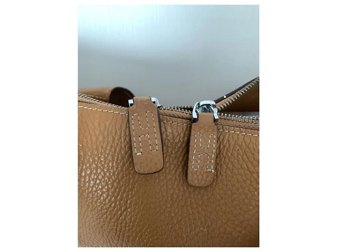 Borsa Tote Hermès Marrone Oro Pelle D'oro - vista 8