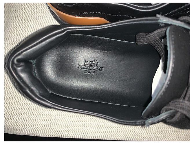 Sneakers Hermès in pelle nera Nero - vista 2