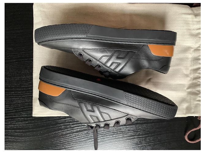 Sneakers Hermès in pelle nera Nero - vista 5