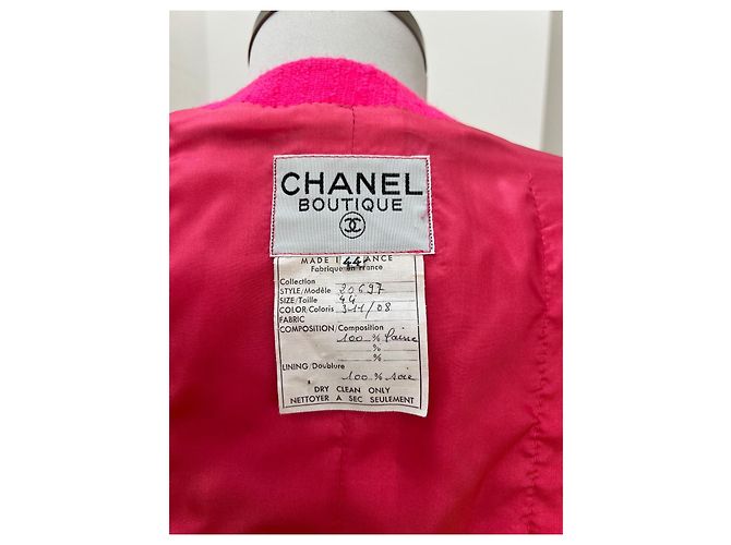 Giacca Chanel in tweed e seta rosa - vista 8