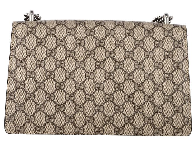 Borsa a Spalla Gucci Medium Dionysus GG in Tela Beige Rosso Bordò - vista 2