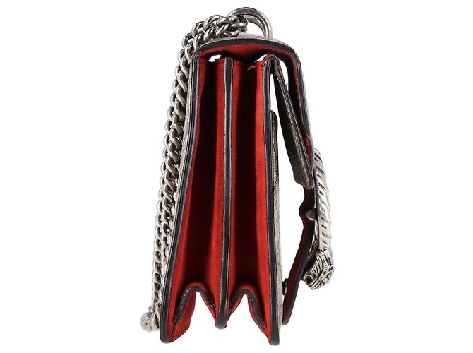 Borsa a Spalla Gucci Medium Dionysus GG in Tela Beige Rosso Bordò - vista 3