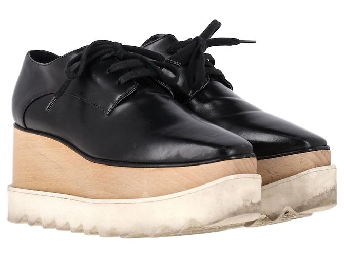 Stella Mc Cartney Sneakers Derby con piattaforma Elyse di Stella McCartney in pelle sintetica nera Nero - vista 3