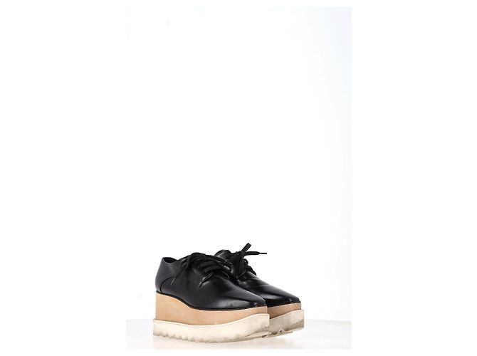 Stella Mc Cartney Sneakers Derby con piattaforma Elyse di Stella McCartney in pelle sintetica nera Nero - vista 8