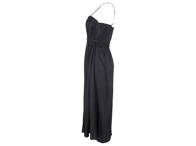 Maje Cutout Rüschenshirtloses Midikleid aus schwarzem Polyester - Ansicht 2