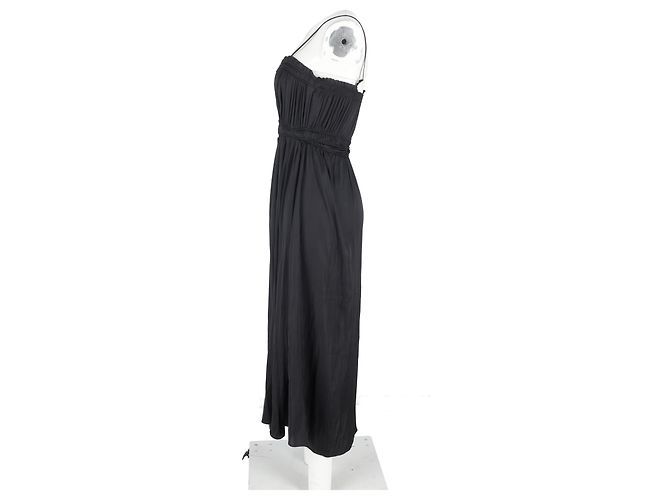 Maje Cutout Rüschenshirtloses Midikleid aus schwarzem Polyester - Ansicht 5