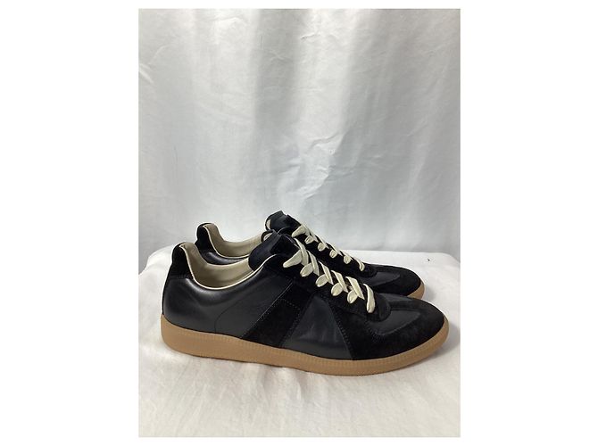 Maison Martin Margiela Sneakers Replica Maison Margiela in pelle nera e camoscio - vista 10